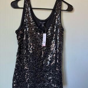 Banana Republic Black Sequin Tank Top